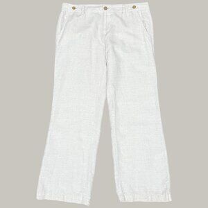 EUC Women's BANANA REPUBLIC Linen Flowy Wide Leg Pants |‎ Size 12